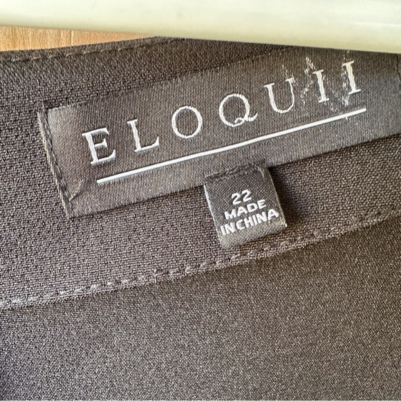 Eloquii Black Sweatheart neckline Sheath Dress Size 22 3/4 sleeve Midi - Picture 9 of 13